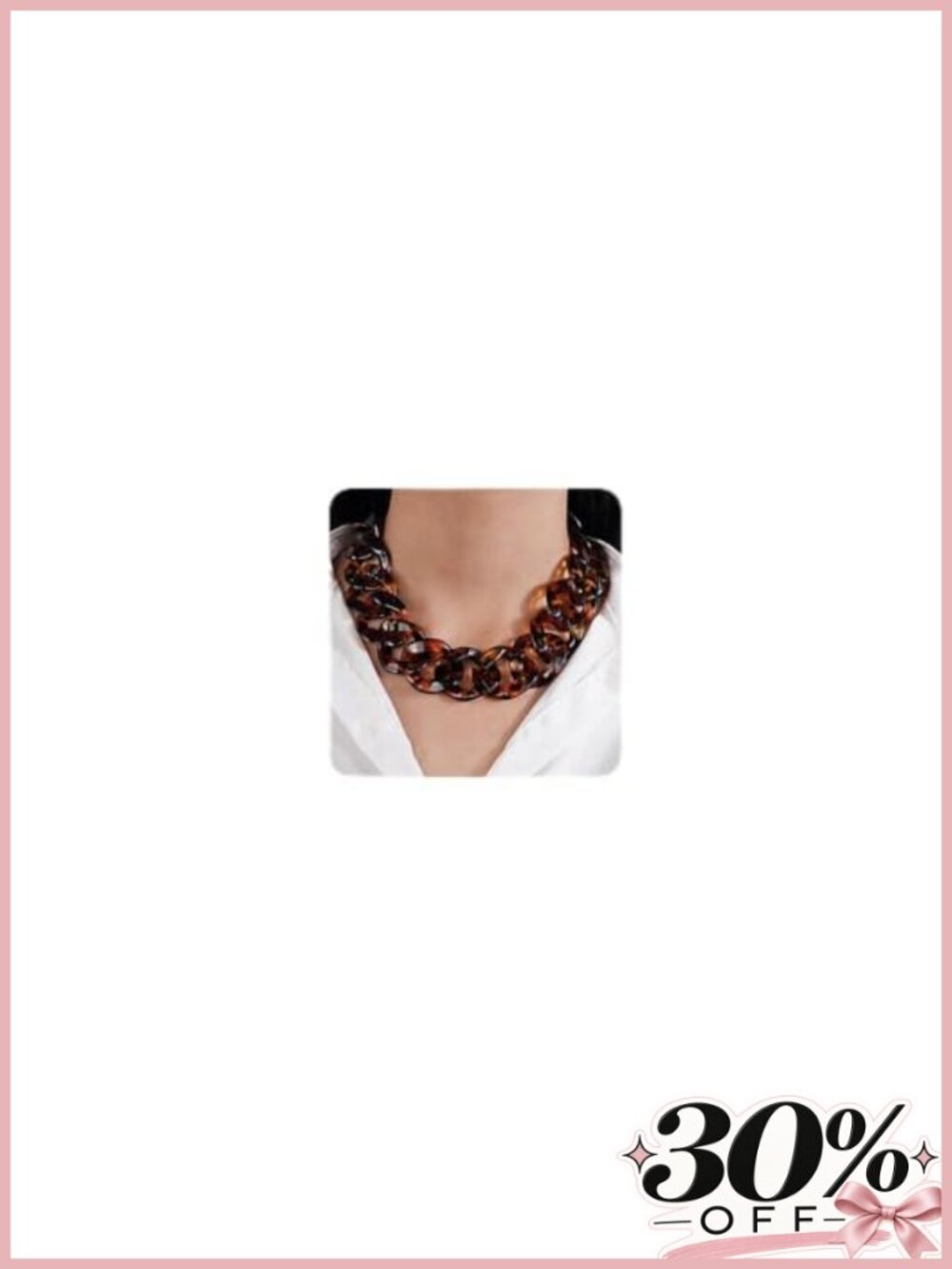 Acrylic Leopard Cuban Link Choker Necklace for Women